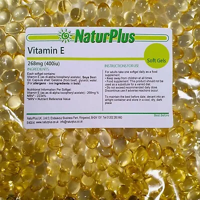 £35.99 • Buy Vitamin E 400iu 1000 Capsules - UK Made - NaturPlus