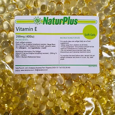 £16.49 • Buy Vitamin E 400iu 360 Capsules Free UK P&P - NaturPlus