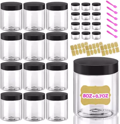 8oz 250ml Plastic Jars With Lids Plastic Containers With Lids + 20g Sample Pots • £21.54