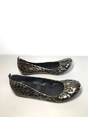 J. Crew Cece Patent Leather Leopard Print Ballet Flats Shoes Women Sz 6M US/36EU • $15.19