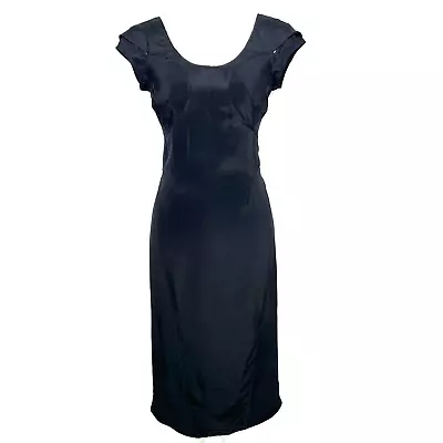 Zac Posen Black Cocktail Dress Size 6 Stretch Silk Knee Length LBD NWT ARV $1790 • $64.99