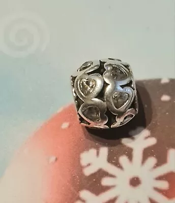 £0.99 • Buy Pandora Crystal Inlayed And Silver Heart Bead