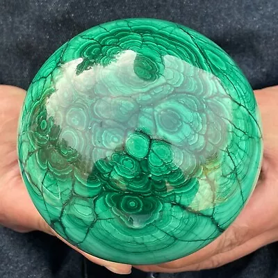 7.1LB TOP Natural Malachite Quartz Ball Carved Crystal With Hole Sphere • $152.50