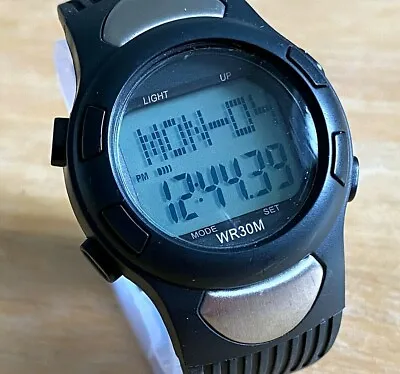 Medline Mens 30m Heart Rate Digital Quartz Alarm Chrono Watch Hours~New Battery • $12.59