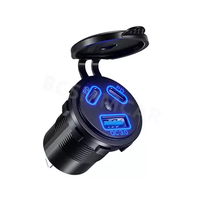 Car Charger Socket PD QC3.0 Fast Charging Adapter Power Outlet Voltage Display • $16.89