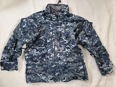 US Navy Jacket USN Blue Digital Camo Work Parka NO LINER Goretex Small XX Short • $47.59