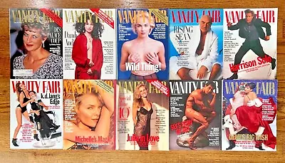 Vanity Fair Issues  1992-1995   $8  -  Madonna Keanu Denzel Princess Diana Sly • $8