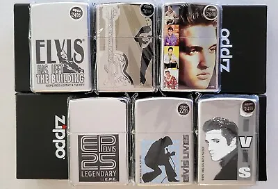 ZIPPO LIGHTERS - ELVIS COLLECTION (x6) - NEW - SEALED - UNSTRUCK - 2000's - RARE • $385