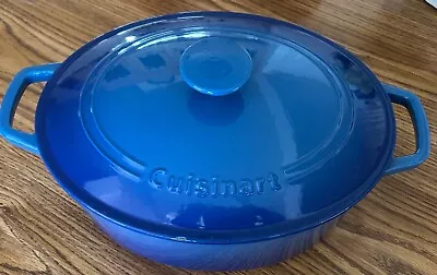 Cuisinart Oval Blue 5.5 Qt / 5.2l Covered Casserole ~ Dutch Oven ~ C1755-30 • $43.95