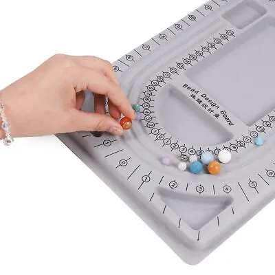 $3.18 • Buy Gray Flocked Bead Board For DIY Jewelry Making Organizer Tray Design Craft
