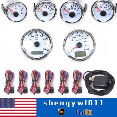 6 Gauge Kit GPS Speedometer Waterproof Fit Truck Car Marine Boat Yacht Universal • $128.25