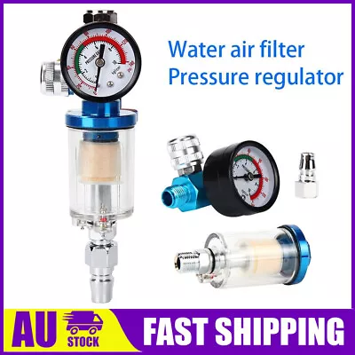 Air Regulator Pressure Gauge Spray Gun Online Water Trap Oil Filter Separator AU • $22.53