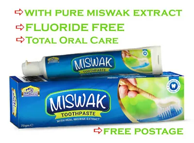 £5.99 • Buy Al Khair MISWAK TOOTHPASTE 70g X 1 Pack Herbal Pure Miswak Extract Fluoride-Free