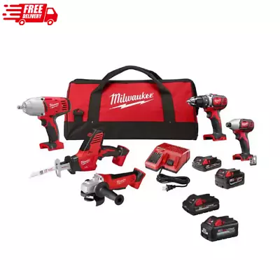 M18 18V Lithium-Ion Cordless Combo Kit (5-Tool) With (4) Batteries Ch • $575