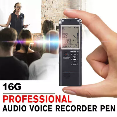Mini Digital Voice Recorder Dictaphone Audio MP3 Player Sound Recording Device • £17.89