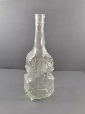 Clear Glass Violin Cello Shaped Bottle Decorative Vintage 12  Tall • $22.48