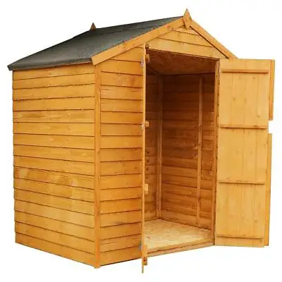 6x4 WOODEN GARDEN SHED DOUBLE DOORS OUTDOOR STORAGE WINDOWLESS APEX ROOF 6ft 4ft • £283.94