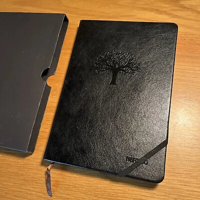 Leather Bound Journal Notebook 6x9 Black Graph Paper Hardback W/ Sleeve WERTIOO • $10.49
