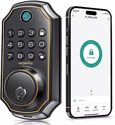 Fingerprint Door Lock Biometric Smart Lock APP Bluetooth Keyless Entry Deadbolt • $59.99