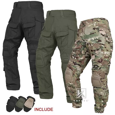 KRYDEX G3 Combat Trousers Tactical Men's Pants Army Uniform & Knee Pads Painball • $62.95