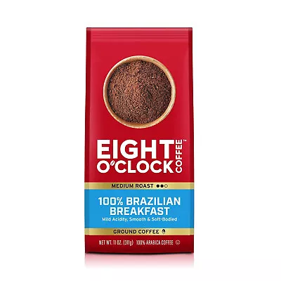 Eight O'Clock Ground Coffee 100% Brazilian Breakfast 11 Ounce ( 2 Pack ) • $22.95