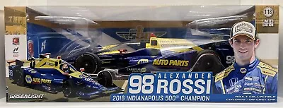 GreenLight 1:18 Alexander Rossi #98 Andretti 2016 Indianapolis 500 Winner RARE! • $119.99