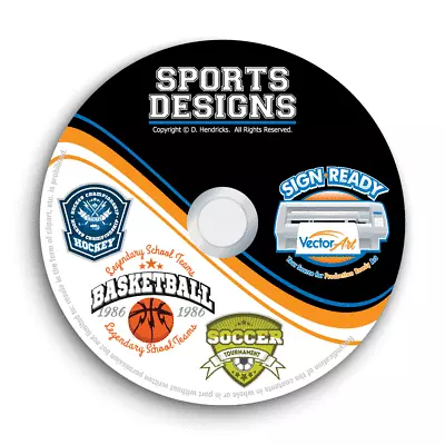 Sports Designs Clipart -vector Clip Art Images + T-shirt Graphics & Templates Cd • $39.95