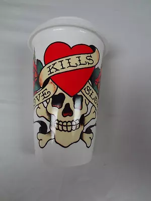 Ed Hardy Tattoo Flash Ceramic Coffee Cup With Lid White Love Kills • $12.99