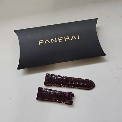 $238 • Buy Panerai Watch 24mm OEM SHINY BURGUNDY XS Alligator Strap DEPLOYMENT MXE059F3