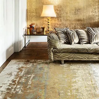 Aurora Dune Gold AU01 Modern Abstract Rug For Living Room - Large 160x230cm • £189.44