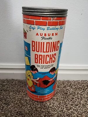 Vintage Auburn Building Block Bricks In Canister. No 948  • $39