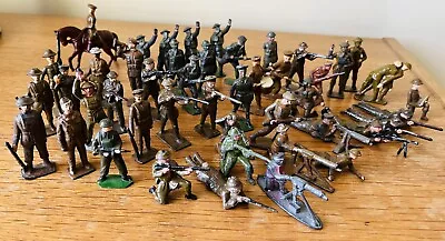 Large Job Lot British Vintage Lead Toy Soldiers In Khaki. WW1/WW2. • £10.50