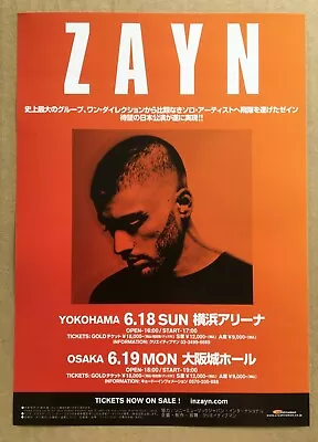 Last! $0 Ship! ZAYN MALIK Japan PROMO Flyer MINI Poster 2017 Tour ONE DIRECTION • £19.25