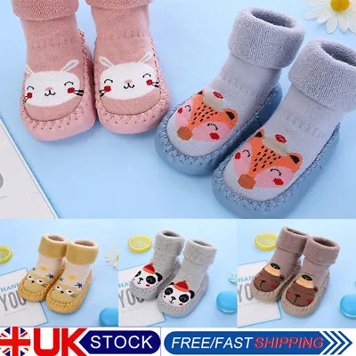 £6.66 • Buy Winter Toddler Kids Baby Girl Boys Anti-slip Slippers Socks Warm Cotton Shoes UK