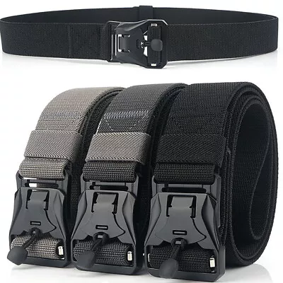 1.5inch Mens Elastic Webbing Belt Quick Release Magnetic Buckle Tactical Belts • $14.50