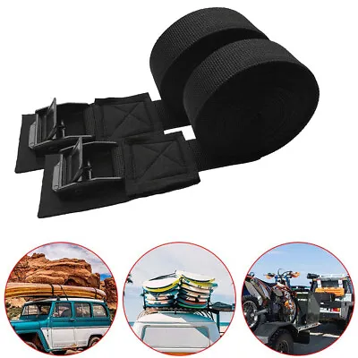 2x Car Roof Rack Luggage Kayak Surfboard Cam Buckle Lashing Tie Down Strap 9.8ft • $27.38