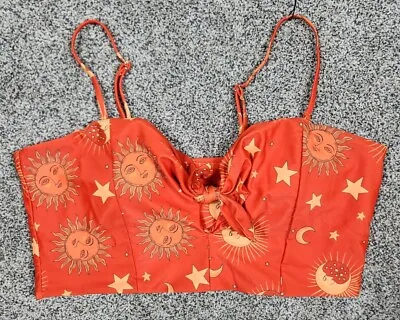 Plus Size Sun Moon Bandeau Bikini Removable Straps Womens Size XXL Orange  • $13