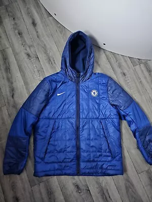 Chelsea Fc Football Club Nike Fleece Lined Jacket/Coat -Size Large • £29.99