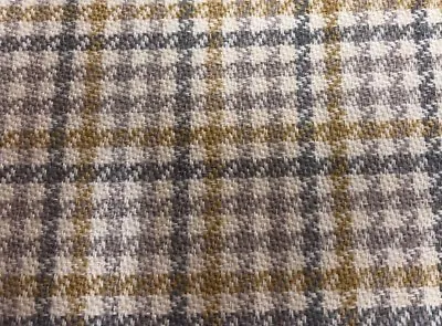 Highland Check  Yellow / Grey Wool Type Upholstery/Curtain Fabric  • £2.50