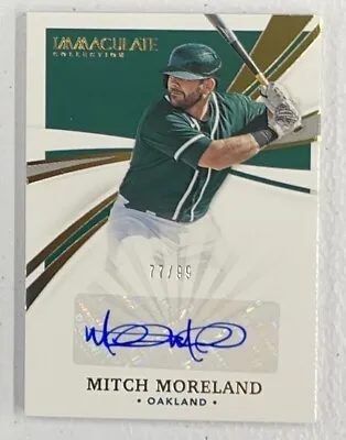 2021 Mitch Moreland Panini Immaculate Immaculate Signatures Auto 77/99 • $5.99