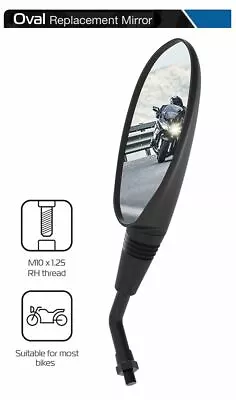 KAWASAKI ZZR1400 Oxford Oval Motorcycle Rearview Mirror Glass Left Side 10mm • £14.99