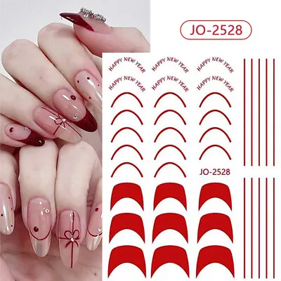 3D Nail Sticker Red Heart Nail Art Stickers Adhesive Nails Tip Nail Decorations • $1.19