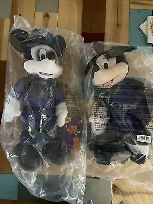 Disney 2022 Mickey And & Minnie Mouse Haunted Mansion  HALLOWEEN Plush 16” Set • $34.99