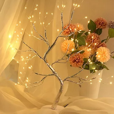 LED Tree Fairy Light Spirit Tree Sparkly Copper Wire Garland Lamp Light Holiday • £16.36