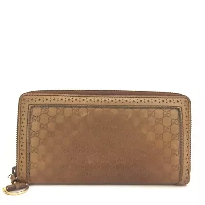 GUCCI Micro Ssima GG Logo Leather Zip Around Long Wallet/2Y0082 • $5.50