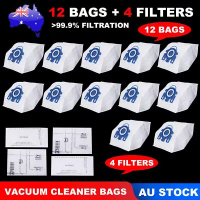 12x Vacuum Cleaner Bags For Miele 3D GN FJM Hyclean S2 S5 S5211 S5210 S8 C2 C3 • $18.29