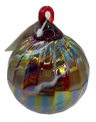 St Helens Ash Hand Blown Glass Ornaments/Hand Blown/“Holiday Swirl • $39