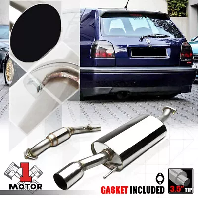 $111.68 • Buy Stainless Steel Catback Exhaust System 3.5 Muffler Tip For 93-99 VW Golf 2.0/2.8