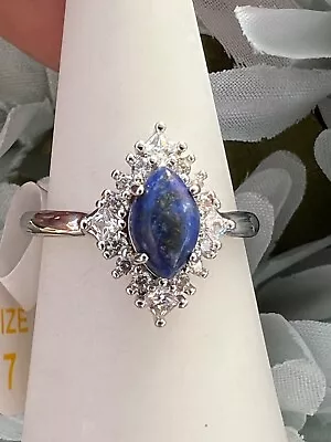 NWT/bag Sz 7 Ring It’s A Mood Bomb Party RBP4681 Genuine Lapis- Rhodium SRP $190 • $19.87