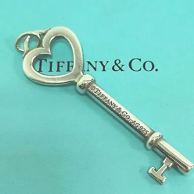 £149.99 • Buy Tiffany & Co Genuine Retired Sterling Silver 925 Heart Key Pendant Charm 2  Size